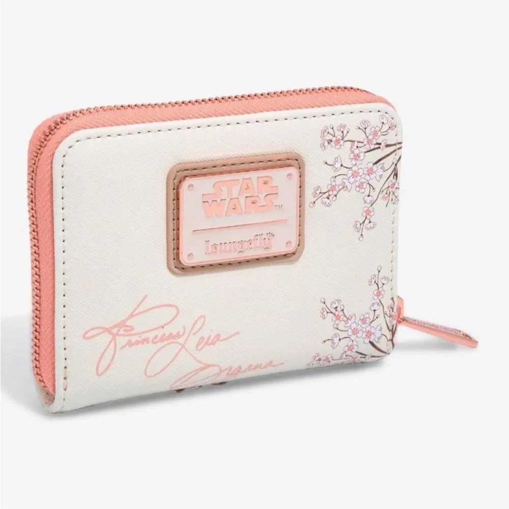 Loungefly Star Wars Princess Leia Floral Small Zip Wallet NWT - Picture 2 of 6